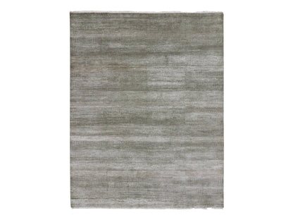 Modern / Contemporary hand-knotted wool/silk rug in Gray, 8'1" x 10'3" — SKU O079614