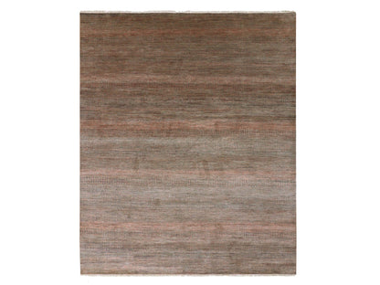 Modern / Contemporary hand-knotted wool/silk rug in Gray, 8'1" x 10'2" — SKU O079617