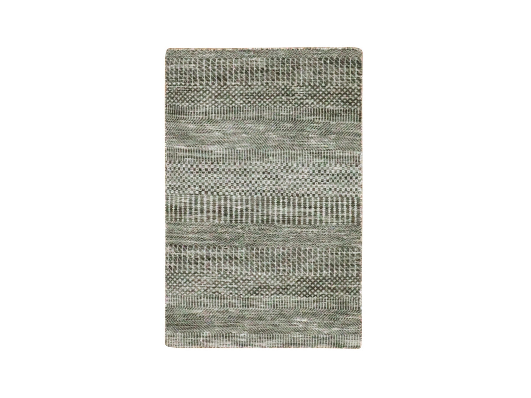 Modern / Contemporary hand-knotted wool rug in Gray, 1'11" x 3'1" — SKU O079634