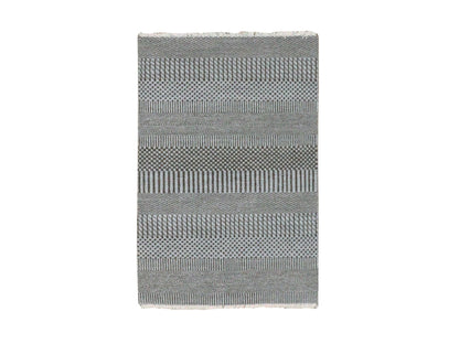 Modern / Contemporary hand-knotted wool rug in Gray, 2'2" x 3'3" — SKU O079638