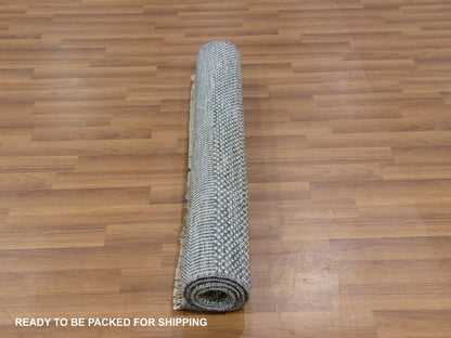Blue 3'0" x 5'2" Modern and Contemporary Hand knotted Wool/Silk Rug - Sku: O079643