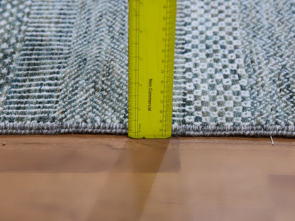 Blue 3'0" x 5'2" Modern and Contemporary Hand knotted Wool/Silk Rug - Sku: O079643