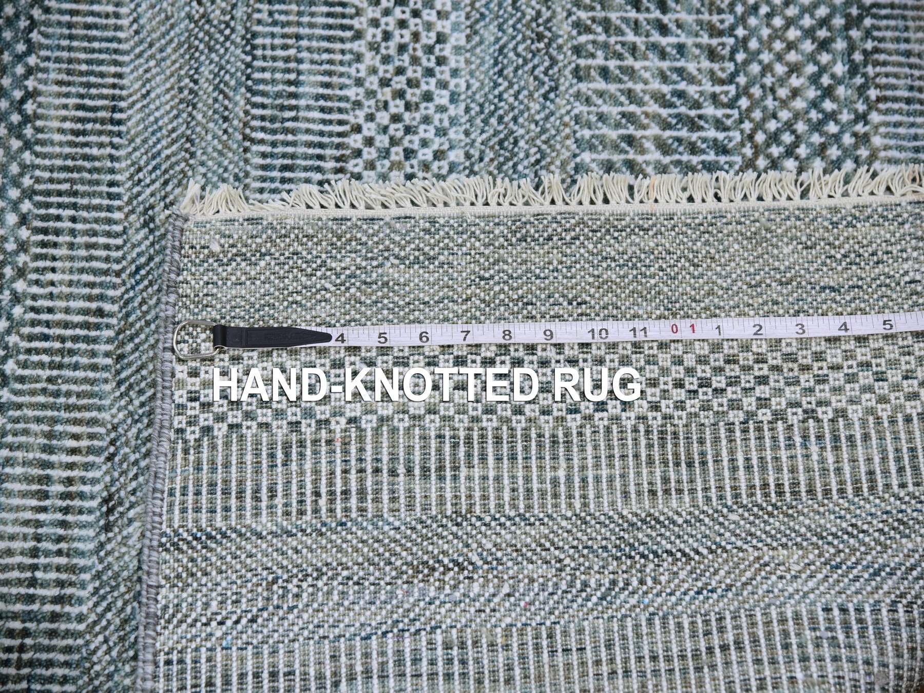 Modern / Contemporary hand-knotted wool/silk rug in Blue, 3' x 5'2" — SKU O079643 (view 7)