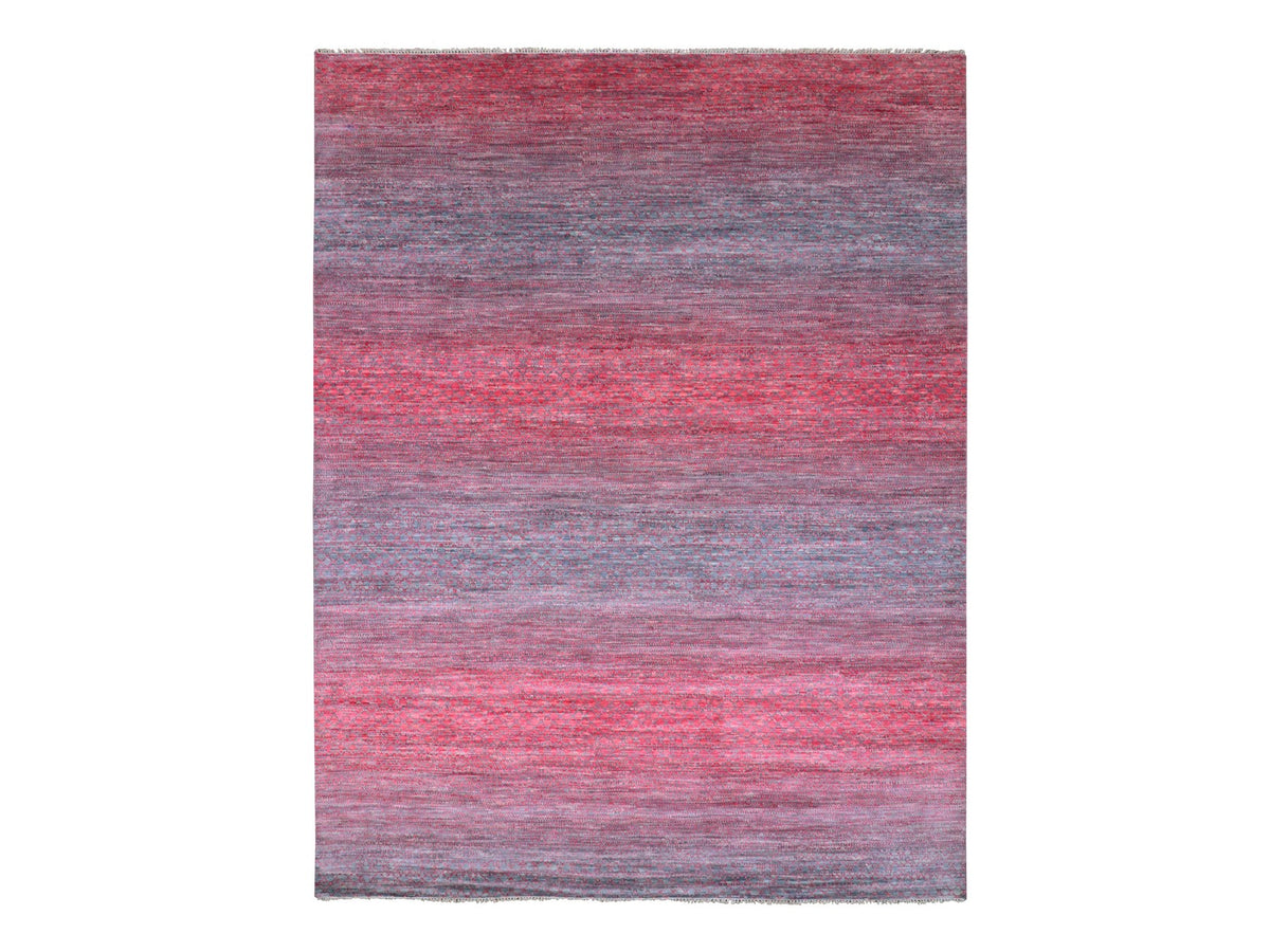 Modern / Contemporary hand-knotted wool rug in Red, 9'4" x 12'2" — SKU O079645