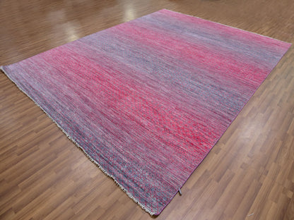 Modern / Contemporary hand-knotted wool rug in Red, 9'4" x 12'2" — SKU O079645 (view 3)