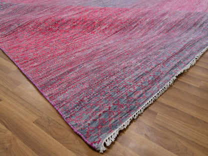 Modern / Contemporary hand-knotted wool rug in Red, 9'4" x 12'2" — SKU O079645 (view 6)