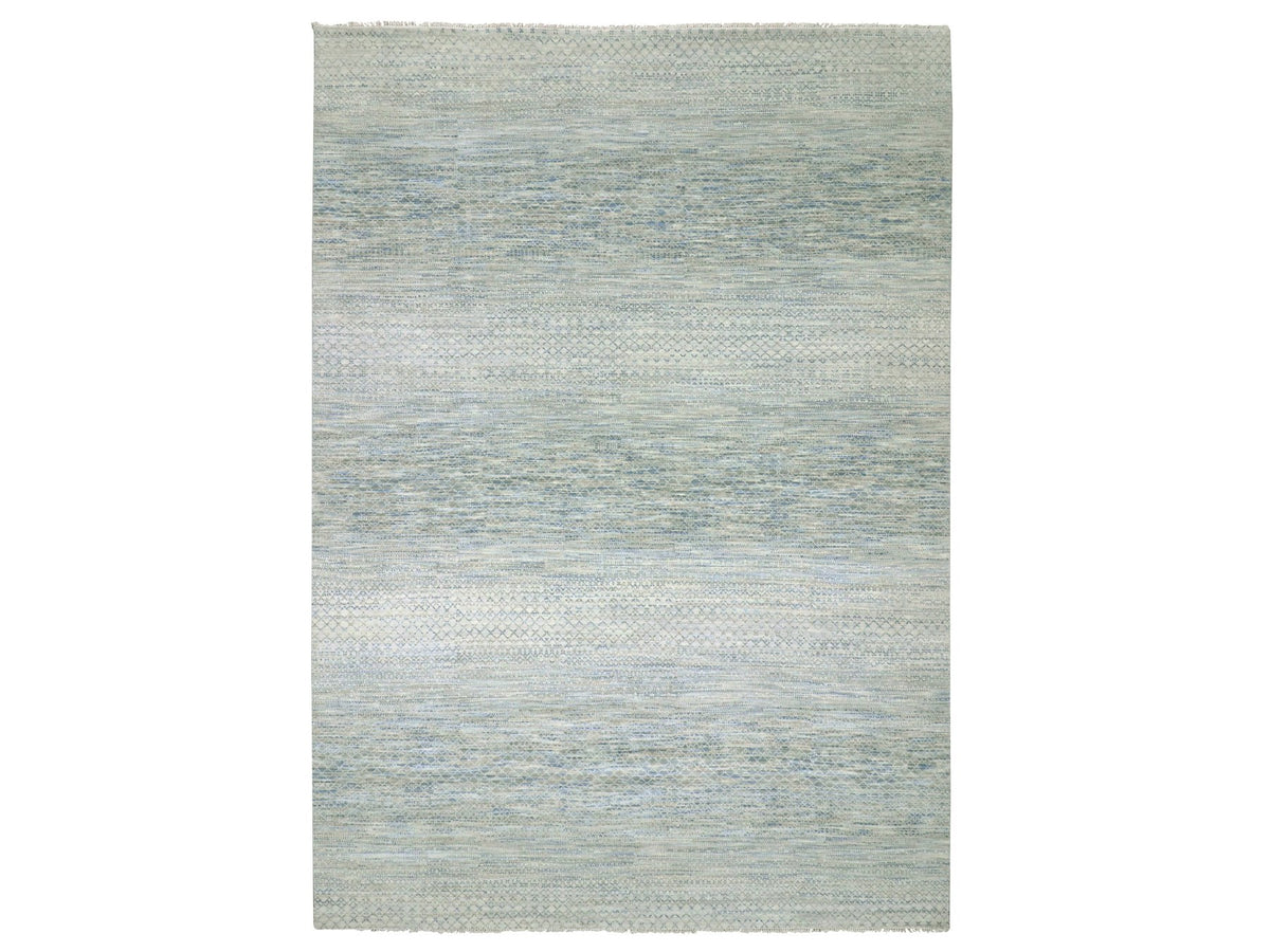 Modern / Contemporary hand-knotted wool rug in Gray, 10' x 14'1" — SKU O079647