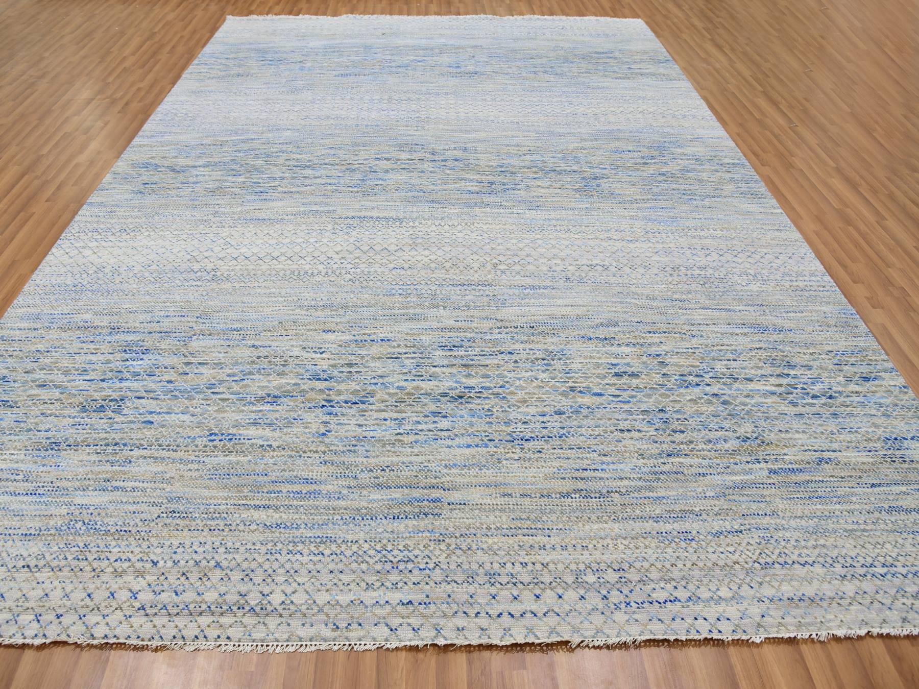 Modern / Contemporary hand-knotted wool rug in Gray, 10' x 14'1" — SKU O079647 (view 2)