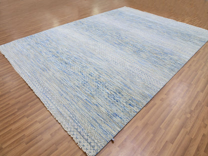 Modern / Contemporary hand-knotted wool rug in Gray, 10' x 14'1" — SKU O079647 (view 3)