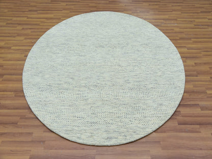 Grey 6'0" x 6'0" Modern / Contemporary Hand knotted Wool Rug - Sku: O079654