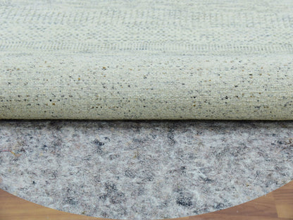 Grey 6'0" x 6'0" Modern / Contemporary Hand knotted Wool Rug - Sku: O079654