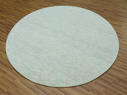 Grey 8'0" x 8'0" Modern / Contemporary Hand knotted Wool Rug - Sku: O079655