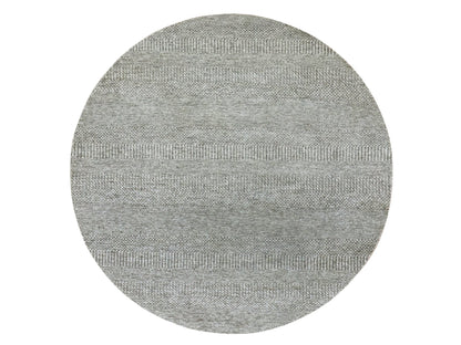 Grey 6'0" x 6'0" Modern / Contemporary Hand knotted Wool Rug - Sku: O079657