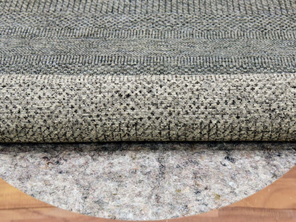 Grey 6'0" x 6'0" Modern / Contemporary Hand knotted Wool Rug - Sku: O079657