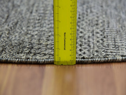 Grey 6'0" x 6'0" Modern / Contemporary Hand knotted Wool Rug - Sku: O079657