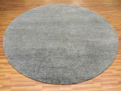 Grey 10'0" x 10'0" Modern / Contemporary Hand knotted Wool Rug - Sku: O079659