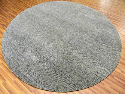 Grey 10'0" x 10'0" Modern / Contemporary Hand knotted Wool Rug - Sku: O079659