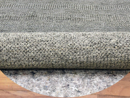 Grey 10'0" x 10'0" Modern / Contemporary Hand knotted Wool Rug - Sku: O079659