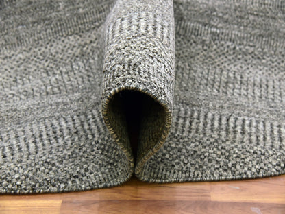 Grey 10'0" x 10'0" Modern / Contemporary Hand knotted Wool Rug - Sku: O079659