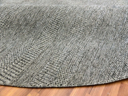 Grey 10'0" x 10'0" Modern / Contemporary Hand knotted Wool Rug - Sku: O079659