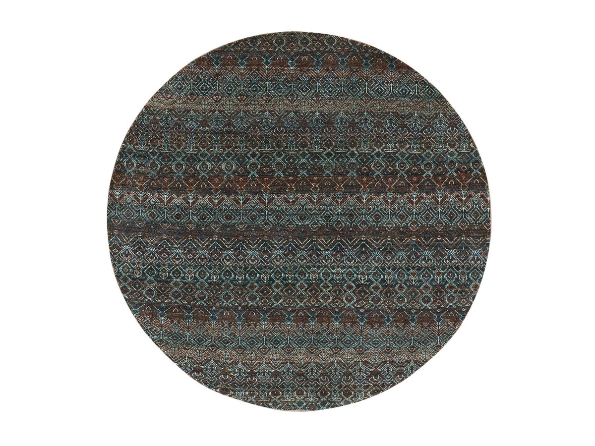 Modern / Contemporary hand-knotted wool rug in Brown, 5'11" x 6'0", SKU O079660