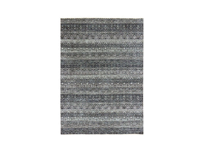 Grey 5'0" x 7'1" Modern / Contemporary Hand knotted Wool Rug - Sku: O079664