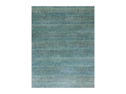 Green 8'1" x 10'1" Modern / Contemporary Hand knotted Wool Rug - Sku: O079665