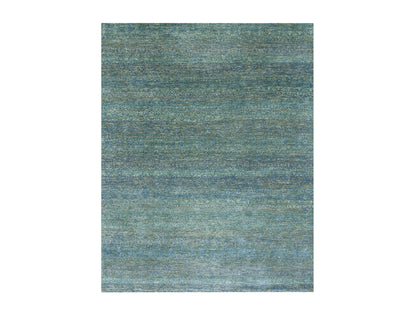 Modern / Contemporary hand-knotted wool rug in Green, 8'1" x 10'1", SKU O079666