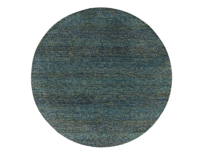 Modern / Contemporary hand-knotted wool rug in Green, 6'0" x 6'0", SKU O079673