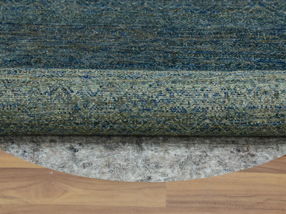 Modern / Contemporary hand-knotted wool rug in Green, 6'0" x 6'0", SKU O079673
