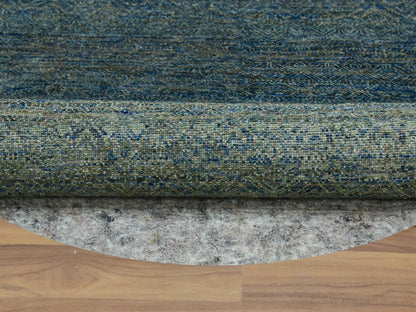 Modern / Contemporary hand-knotted wool rug in Green, 6'0" x 6'0", SKU O079673