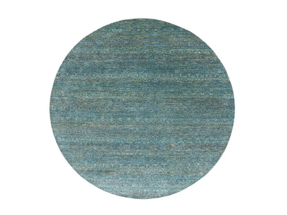 Modern / Contemporary hand-knotted wool rug in Green, 7'11" x 7'11", SKU O079674