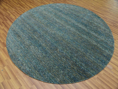 Modern / Contemporary hand-knotted wool rug in Green, 7'11" x 7'11", SKU O079674