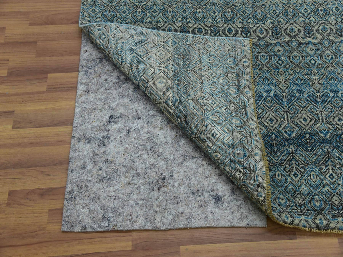 Modern / Contemporary hand-knotted wool rug in Blue, 9'1" x 12'0", SKU O079678