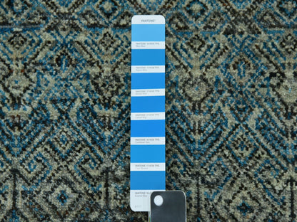 Modern / Contemporary hand-knotted wool rug in Blue, 9'1" x 12'0", SKU O079678