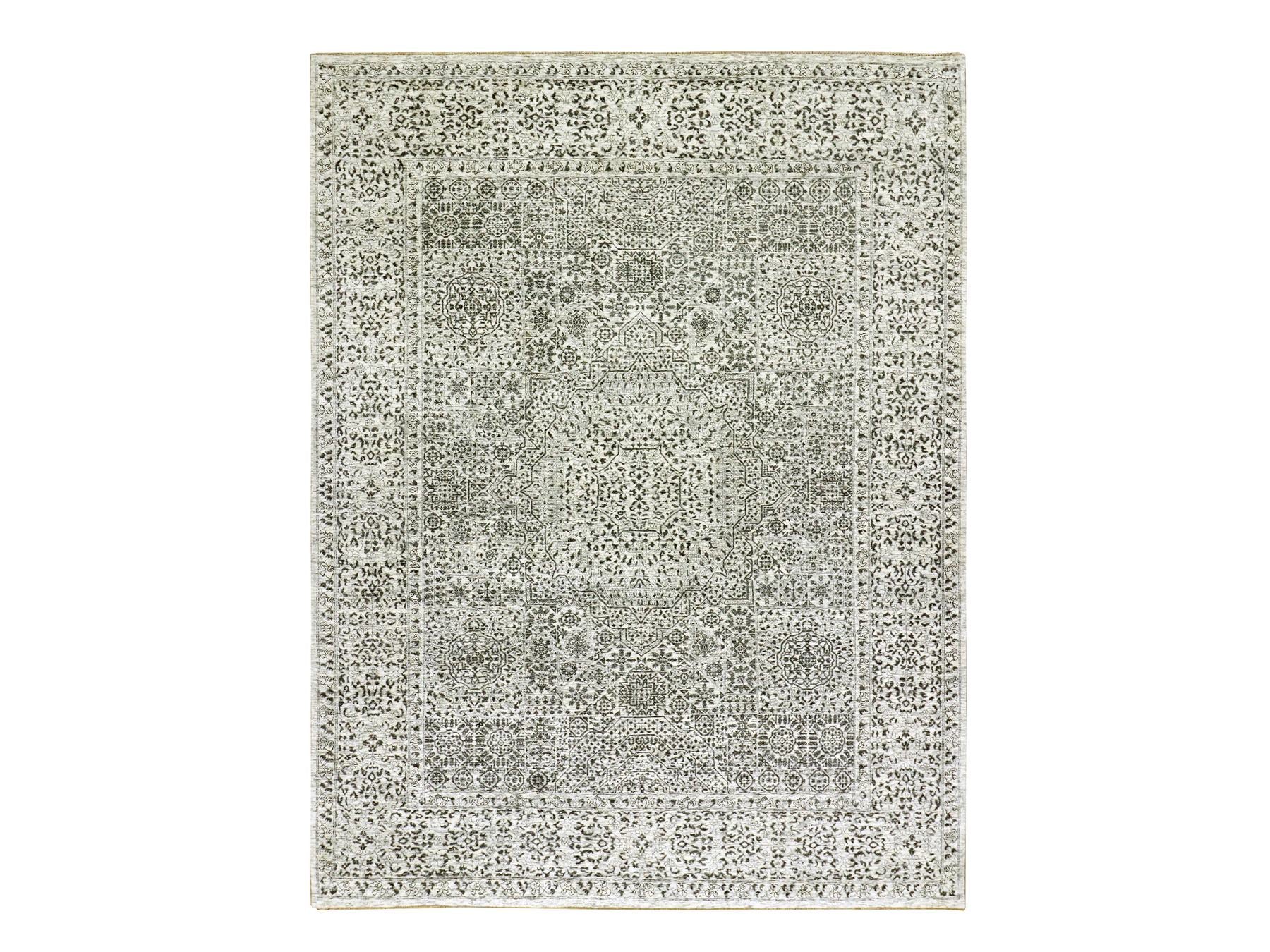 Mamluk Traditional hand-knotted wool rug in Ivory, 9'1" x 12'0", SKU O079679