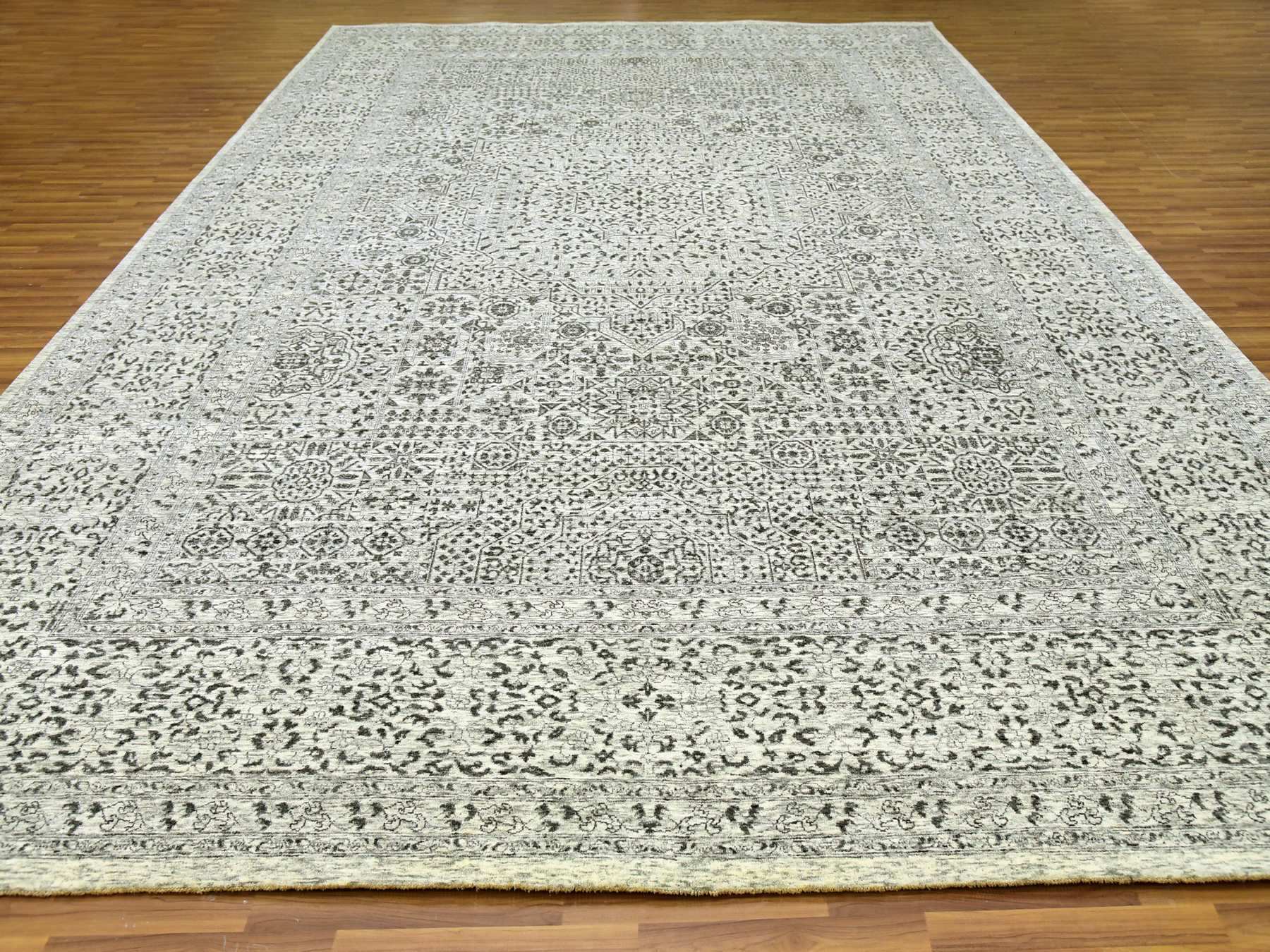 Mamluk Traditional hand-knotted wool rug in Ivory, 12'0" x 17'10", SKU O079680