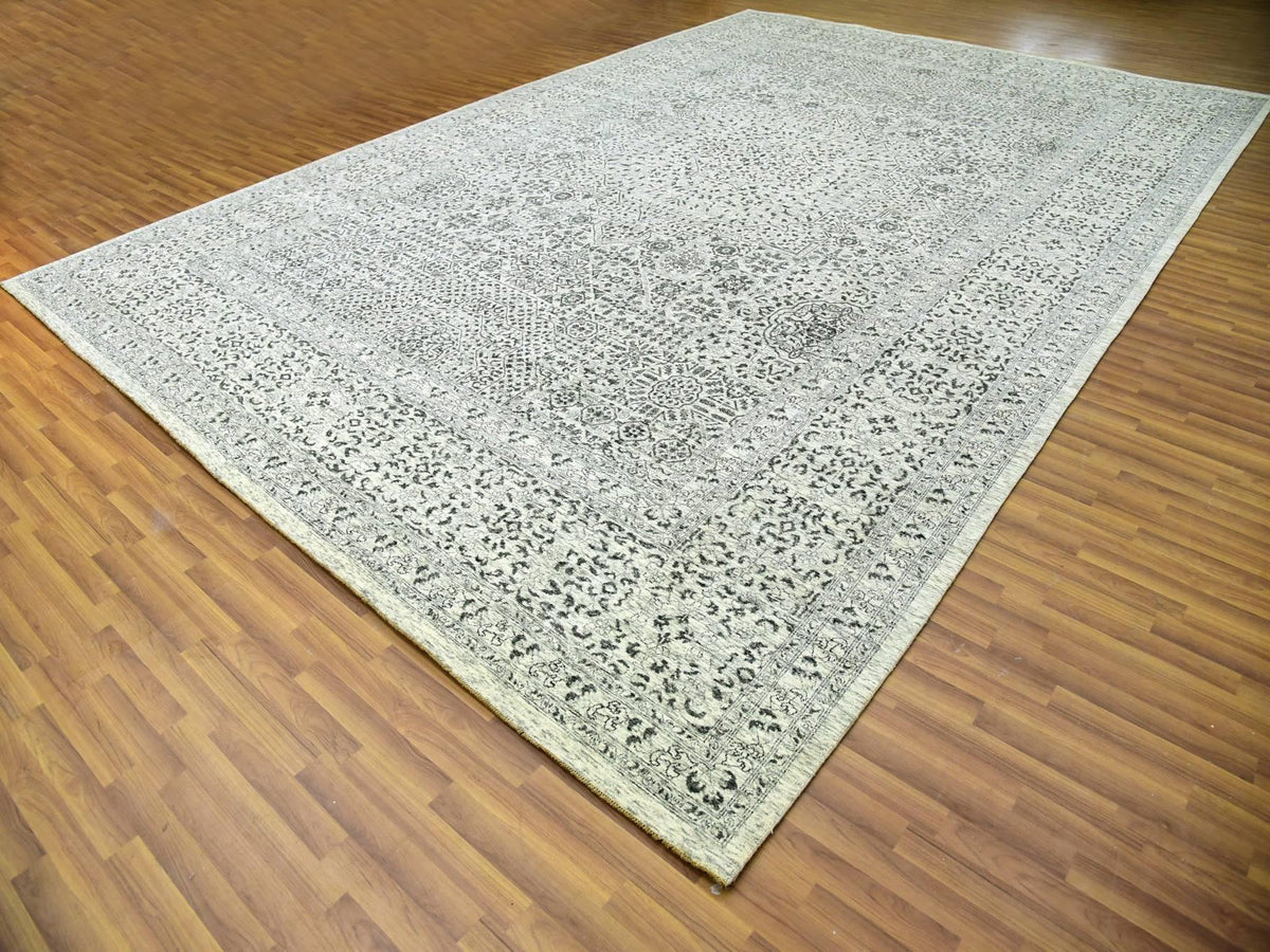 Mamluk Traditional hand-knotted wool rug in Ivory, 12'0" x 17'10", SKU O079680