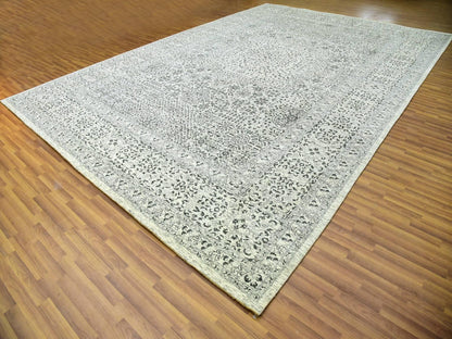 Mamluk Traditional hand-knotted wool rug in Ivory, 12'0" x 17'10", SKU O079680