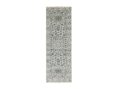 Ivory 2'8" x 10'0" Mamluk Hand knotted Wool Rug - Sku: O079681