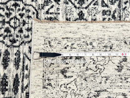 Ivory 2'8" x 10'0" Mamluk Hand knotted Wool Rug - Sku: O079681