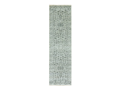 Ivory 2'8" x 10'0" Mamluk Hand knotted Wool Rug - Sku: O079683