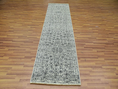 Ivory 2'8" x 10'0" Mamluk Hand knotted Wool Rug - Sku: O079683