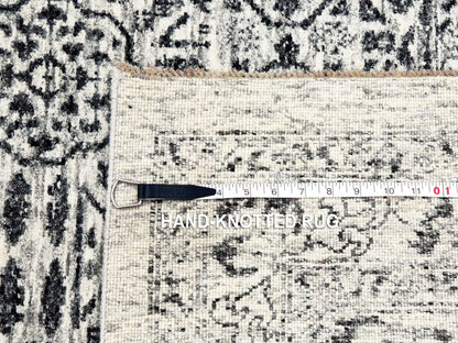 Ivory 2'8" x 10'0" Mamluk Hand knotted Wool Rug - Sku: O079683