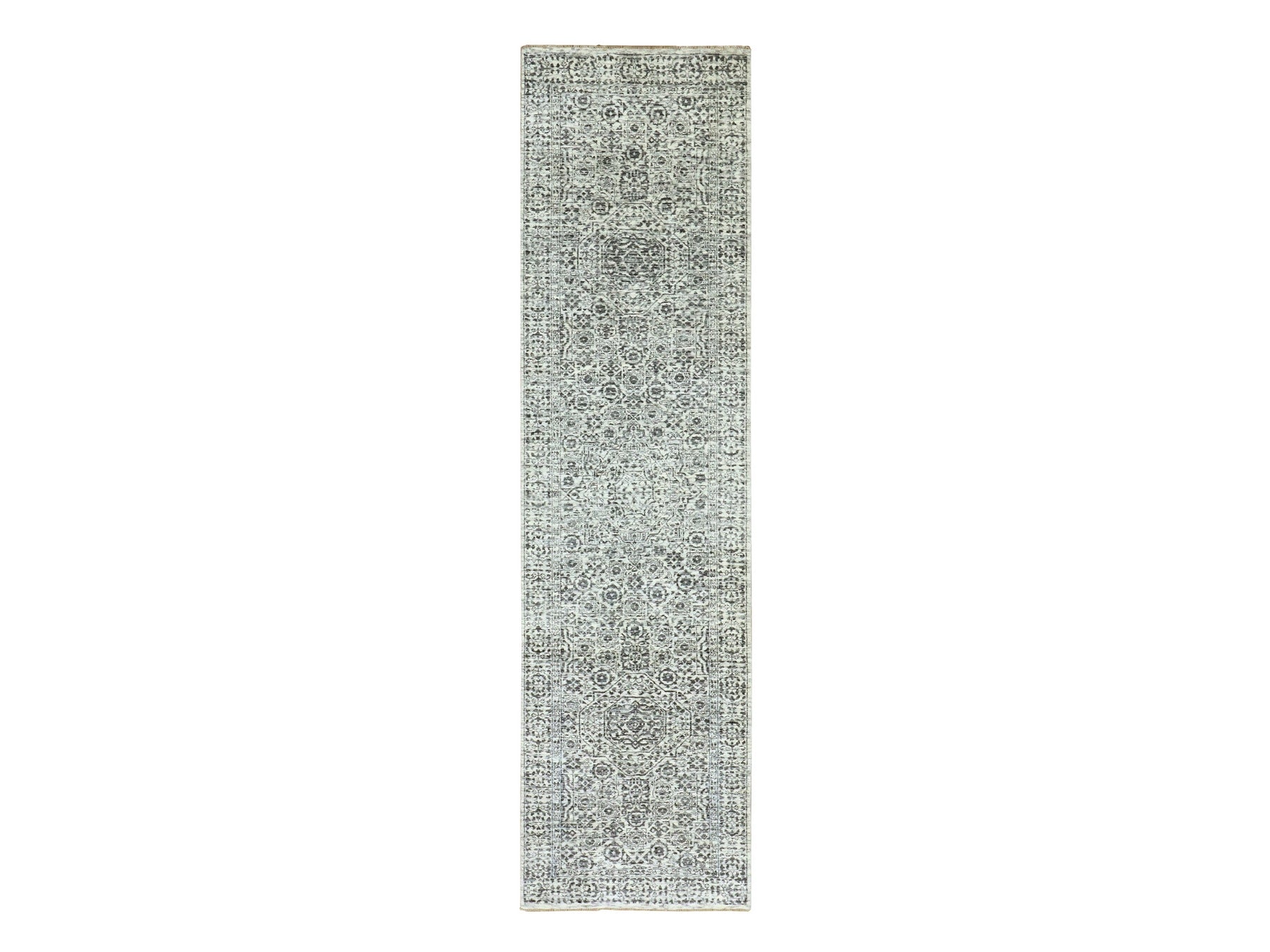 Mamluk Traditional hand-knotted wool runner in Ivory, 2'8" x 10'0", SKU O079684