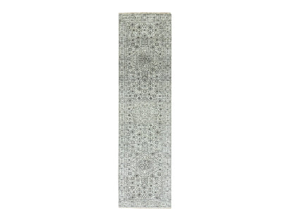 Ivory 2'8" x 10'0" Mamluk Hand knotted Wool Rug - Sku: O079685