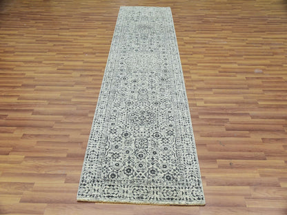 Ivory 2'8" x 10'0" Mamluk Hand knotted Wool Rug - Sku: O079685