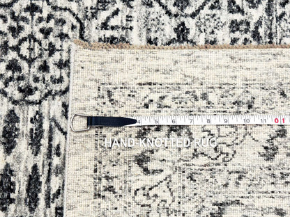Ivory 2'8" x 10'0" Mamluk Hand knotted Wool Rug - Sku: O079685