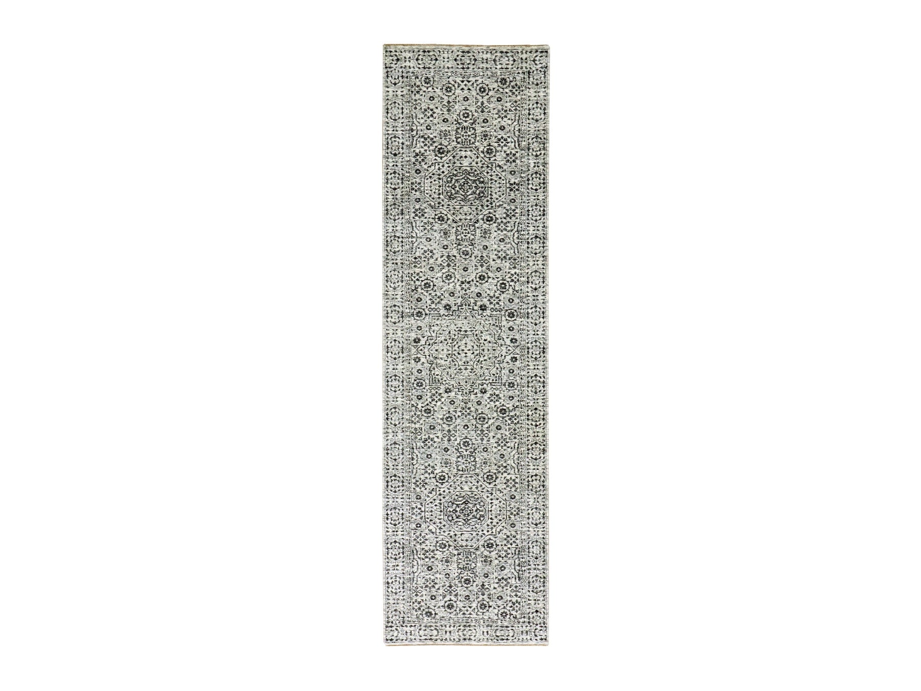 Ivory 2'9" x 10'0" Traditional Hand knotted Wool Rug - Sku: O079686