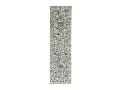 Ivory 2'9" x 10'0" Mamluk Hand knotted Wool Rug - Sku: O079686